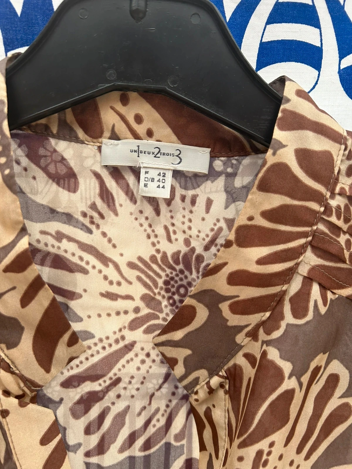 Blusa XL/42 123 nova marrom e bege seda feminina – photo 3